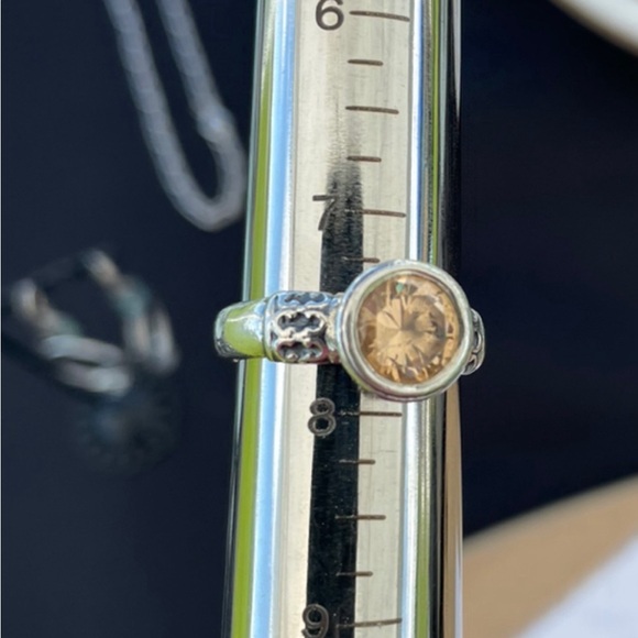 Opulenza Jewelry - Champagne cz, artisan crafted 0.925 sterling silver. Sz 7.5